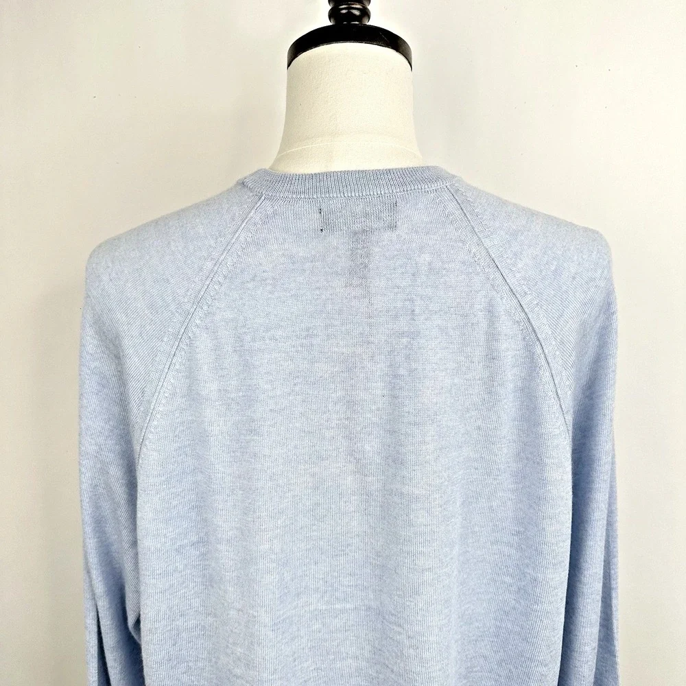 NWT Banana Republic Franco Italian Merino Crew Neck Sweater XL Urban Blue Heathr